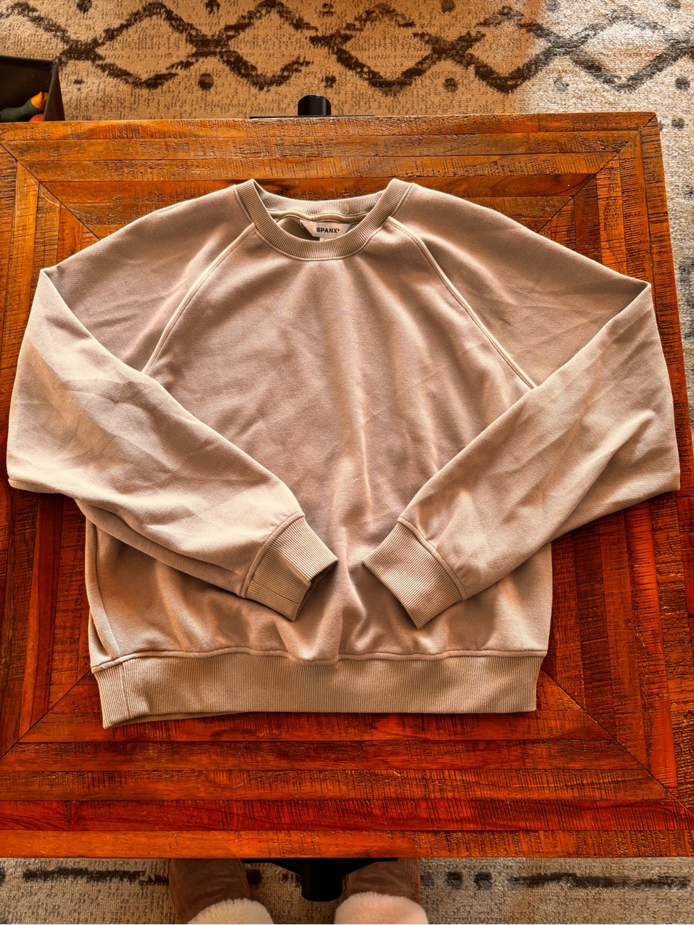 SPANX Woman’s  Crewneck Sweatshirt in Light Taupe